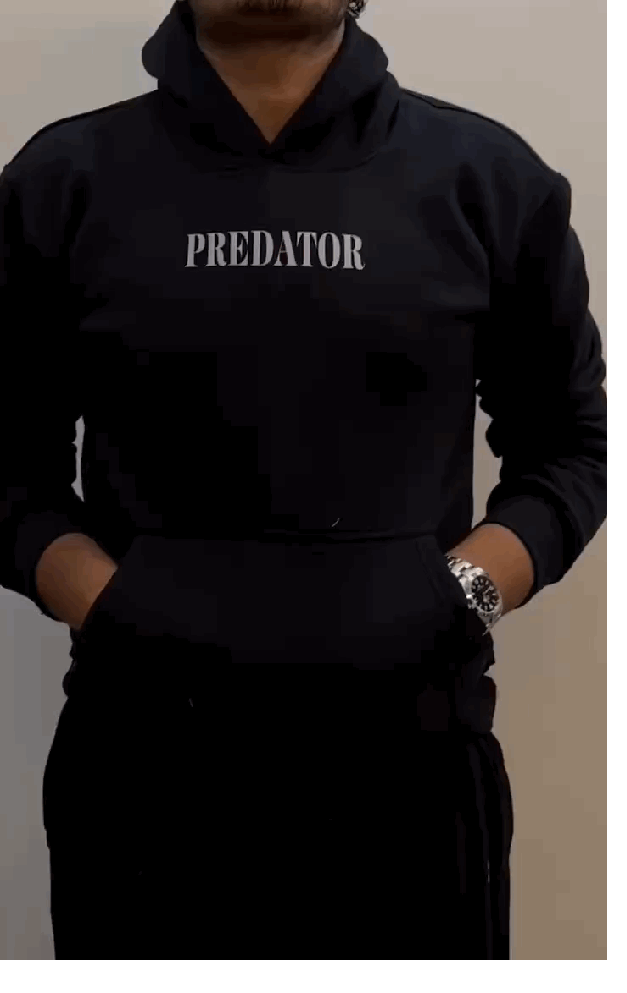Predator Shark Hoodie - Black Oversized Streetwear AFDruk