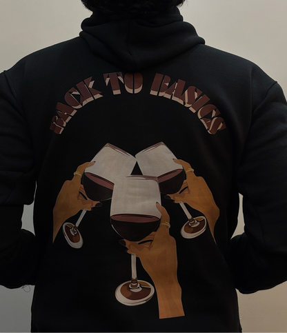 Back to Basics Hoodie – Wine Glass Graphic Streetwear Pullover AFDruk