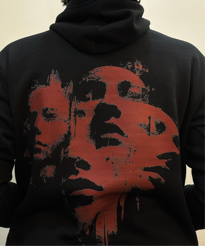 Faces of the Inferno Hoodie - Dark Aesthetic Streetwear AFDruk