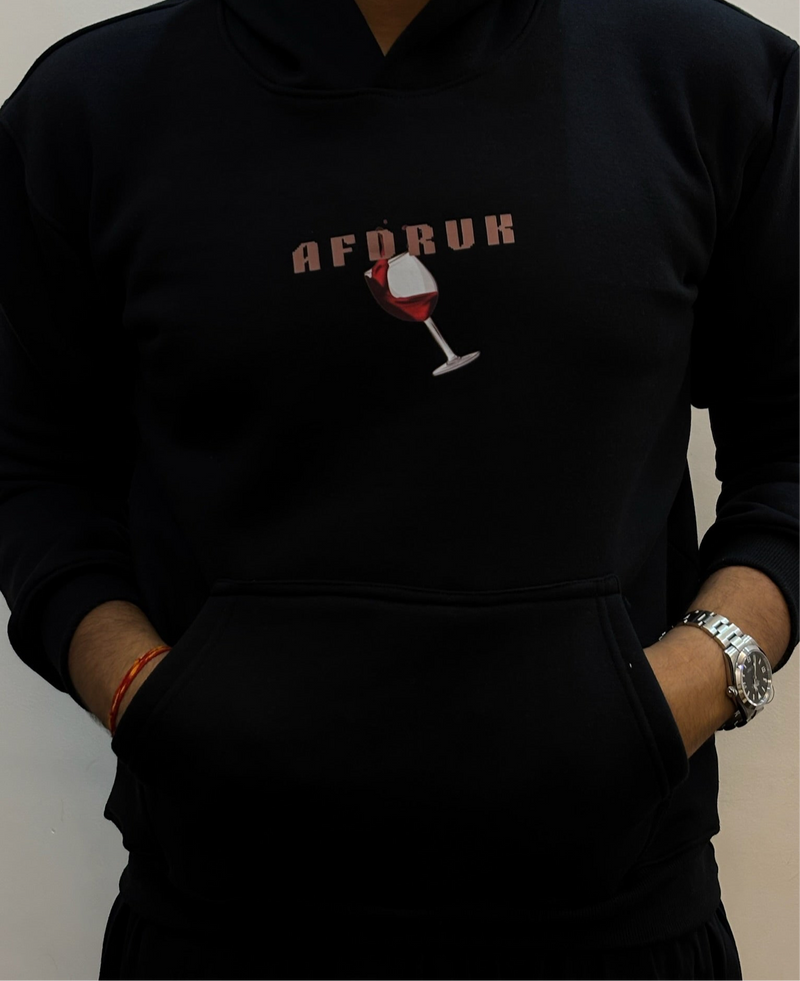 Back to Basics Hoodie – Wine Glass Graphic Streetwear Pullover