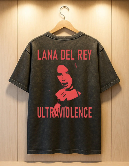 Lana Del Rey “Ultraviolence” Acid Wash Oversized Unsiex T-Shirt AFDruk