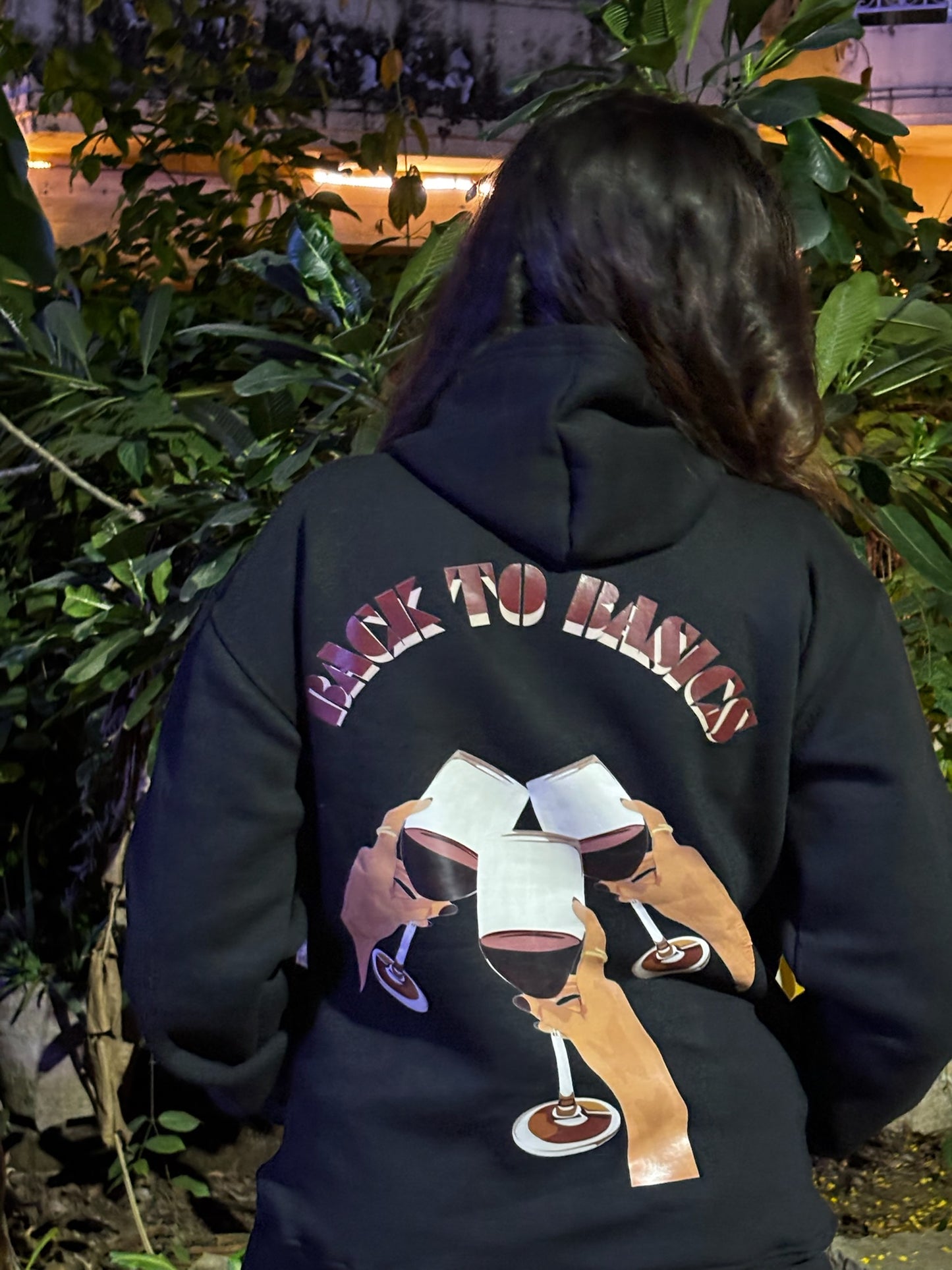 Back to Basics Hoodie – Wine Glass Graphic Streetwear Pullover AFDruk