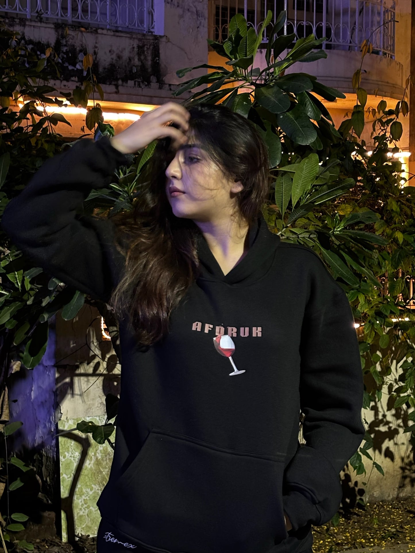 Back to Basics Hoodie – Wine Glass Graphic Streetwear Pullover AFDruk