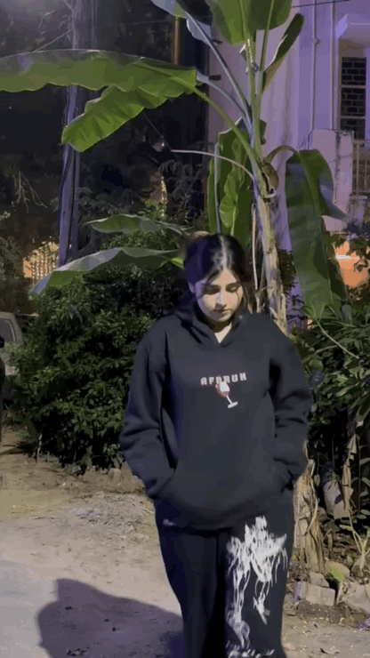 Back to Basics Hoodie – Wine Glass Graphic Streetwear Pullover AFDruk